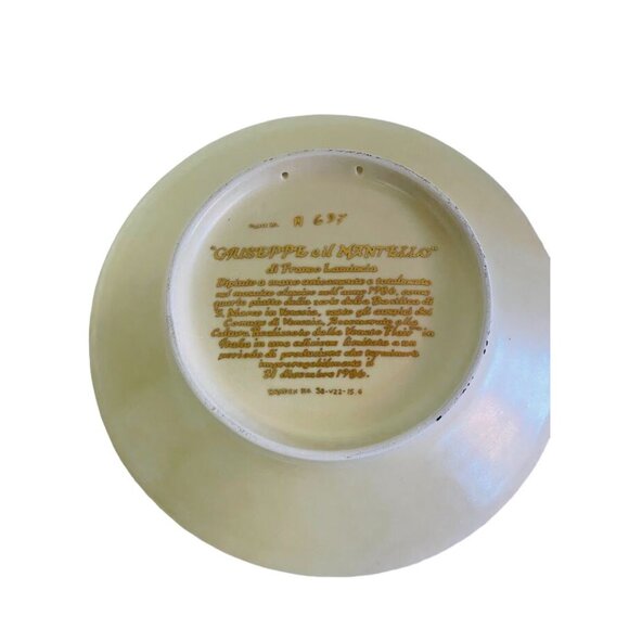 Hand Painted Veneto Flair Decorative Plate 1986 Giuseppe il Mantello by Franco L - Picture 8 of 11